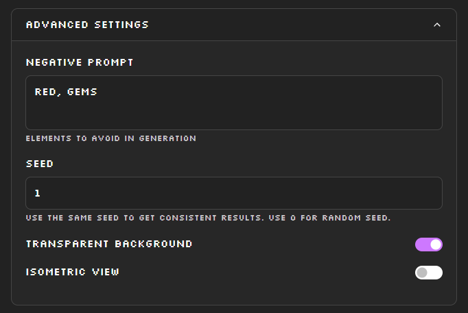 Advanced settings
